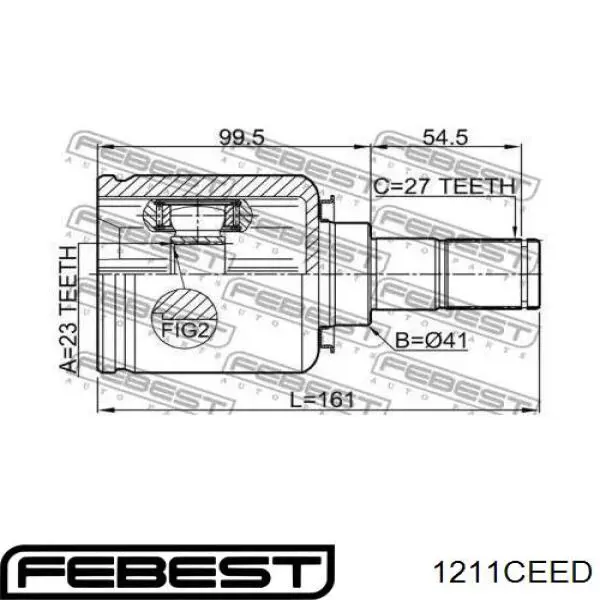 Junta homocinética interna dianteira esquerda Febest 1211CEED preço, a partir de 187,14 USD
