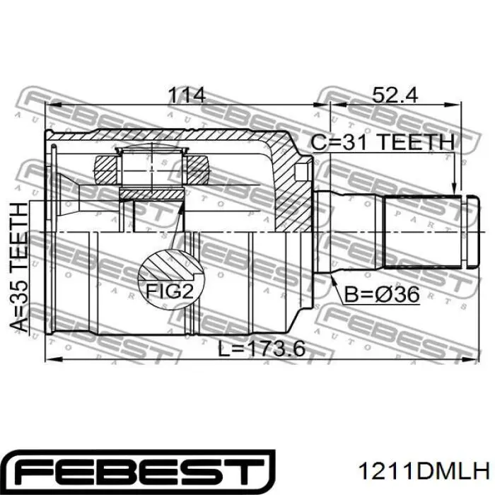 Junta homocinética interna dianteira esquerda Hyundai/Kia 495822W000