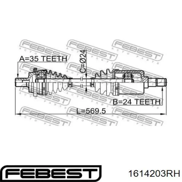 Semieixo (acionador) dianteiro direito Mercedes A2033300801 preço, a partir de 162,81 USD