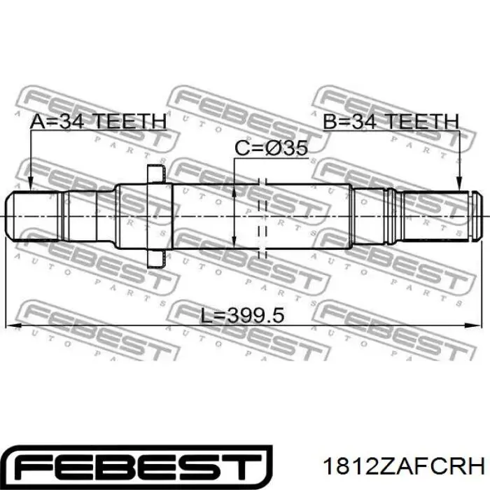 Veio de acionamento do semieixo intermédio Febest 1812ZAFCRH preço, a partir de 110,77 USD