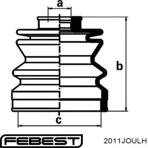 Junta homocinética interna dianteira esquerda Febest 2011JOULH preço, a partir de 102,20 USD