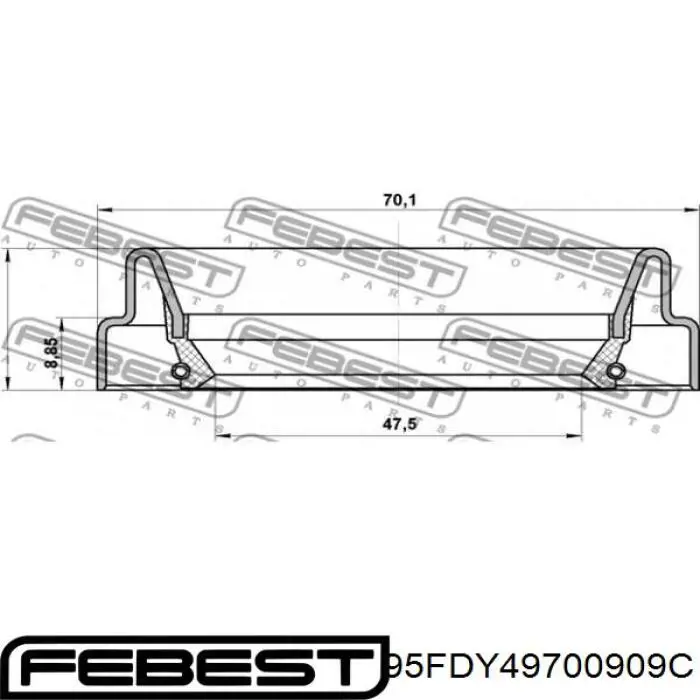 Compre T1086 Musashi Vedação interna do semieixo do eixo traseiro