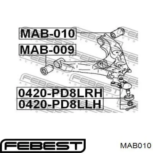 Bloco silencioso dianteiro do braço oscilante inferior Mitsubishi MR112711 preço, a partir de 18,48 USD