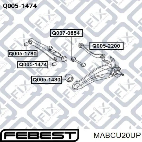 Bloco silencioso do braço oscilante superior traseiro BG1130 Belgum