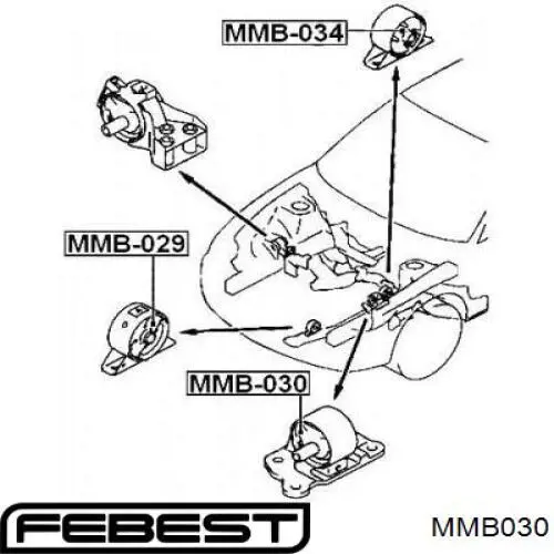 Coxim (suporte) esquerdo de motor (bloco silencioso) M0928LR RBI