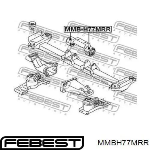 Coxim (suporte) traseiro de motor MR319774 Mitsubishi
