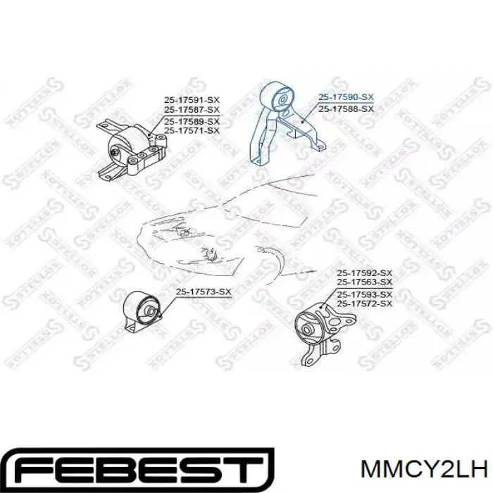 Compre 57029 Metalcaucho Coxim (suporte) esquerdo de motor