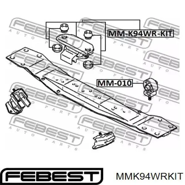 Coxim de transmissão (suporte da caixa de mudança) Febest MMK94WRKIT preço, a partir de 21,67 USD