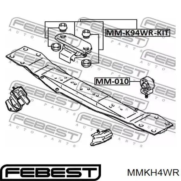 Coxim de transmissão (suporte da caixa de mudança) Febest MMKH4WR preço, a partir de 66,38 USD