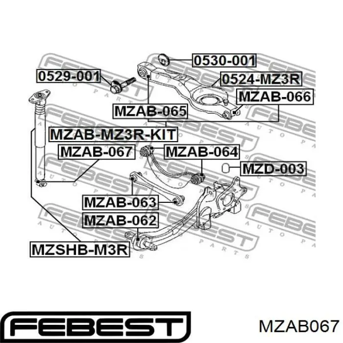 Compre MZ0671 Polycraft Bloco silencioso de amortecedor traseiro