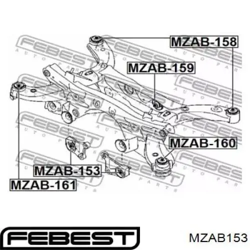 Bloco silencioso dianteiro de travessa de fixação de redutor traseiro Mazda DFR92868X preço, a partir de 18,72 USD