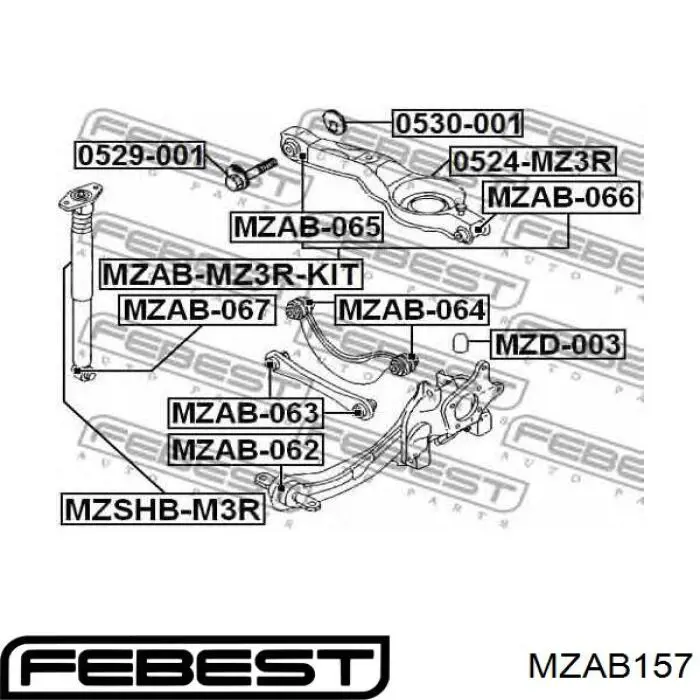 Compre UR6134460 Mazda Bloco silencioso dianteiro do braço oscilante inferior