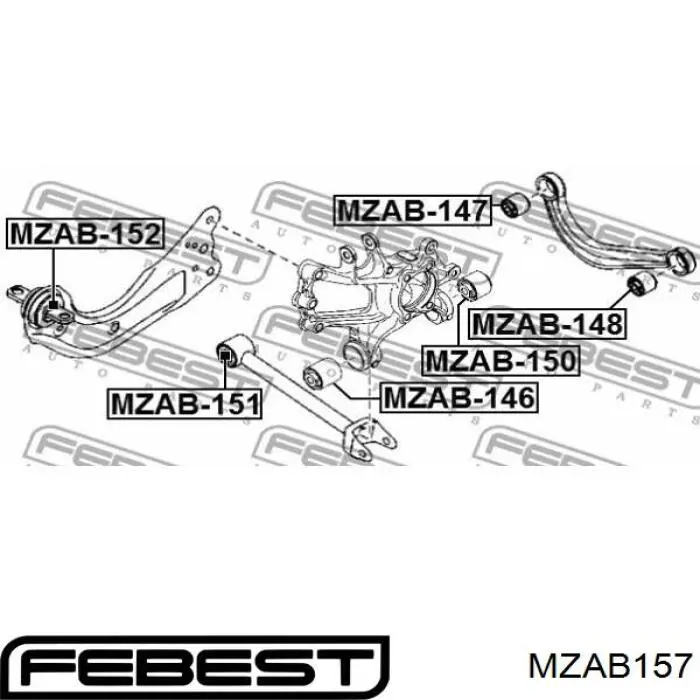 Bloco silencioso dianteiro do braço oscilante inferior UR6134460 Mazda