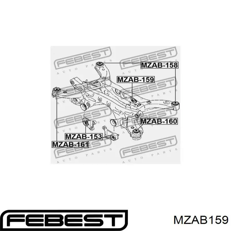 MZ0681 Polycraft Bloco silencioso traseiro de travessa de fixação de redutor traseiro