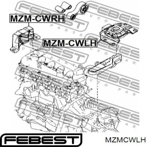 BBM539070B Mazda Coxim (suporte) esquerdo de motor