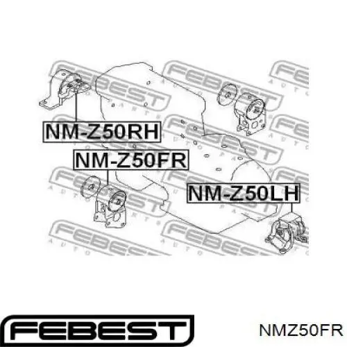 Coxim (suporte) dianteiro de motor AWSNI1076 Tenacity