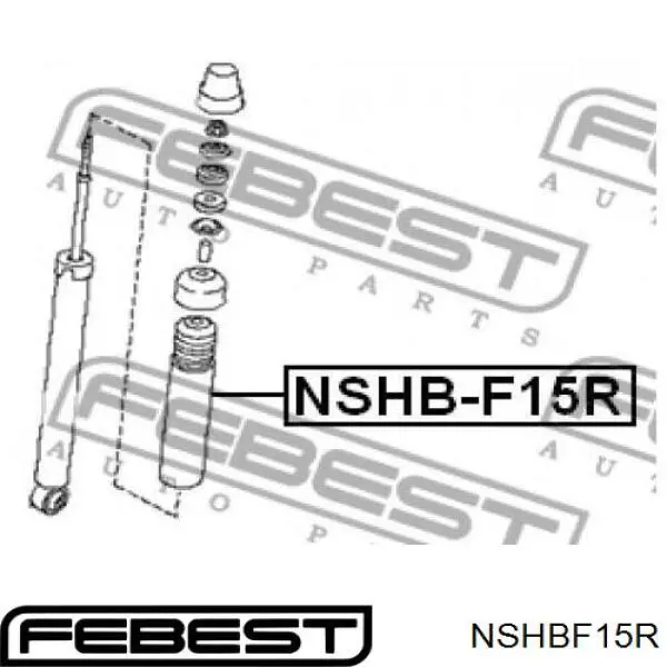 552401KK0A Nissan/Infiniti Pára-choque (grade de proteção) de amortecedor traseiro + bota de proteção