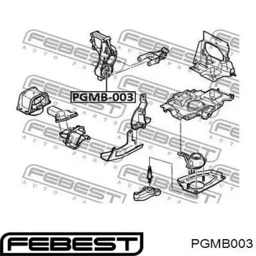 Coxim (suporte) traseiro de motor (bloco silencioso) Febest PGMB003 preço, a partir de 6,30 USD