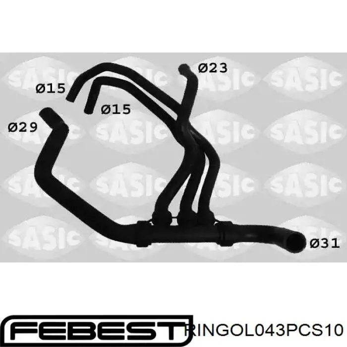 Vedante anular de tubo da Direção hidrâulica assistida 93190543 General Motors