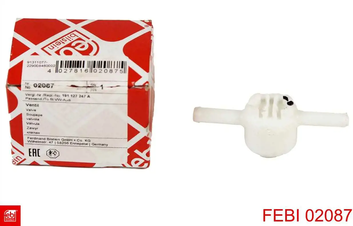 Válvula de retenção para devolução de combustível Febi 02087 preço, a partir de 6,45 USD