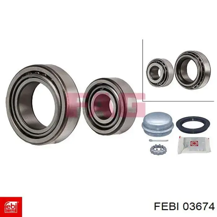 Compre 03674 Febi Rolamento de cubo traseiro