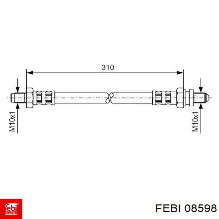 Compre 08598 Febi Mangueira do freio dianteira