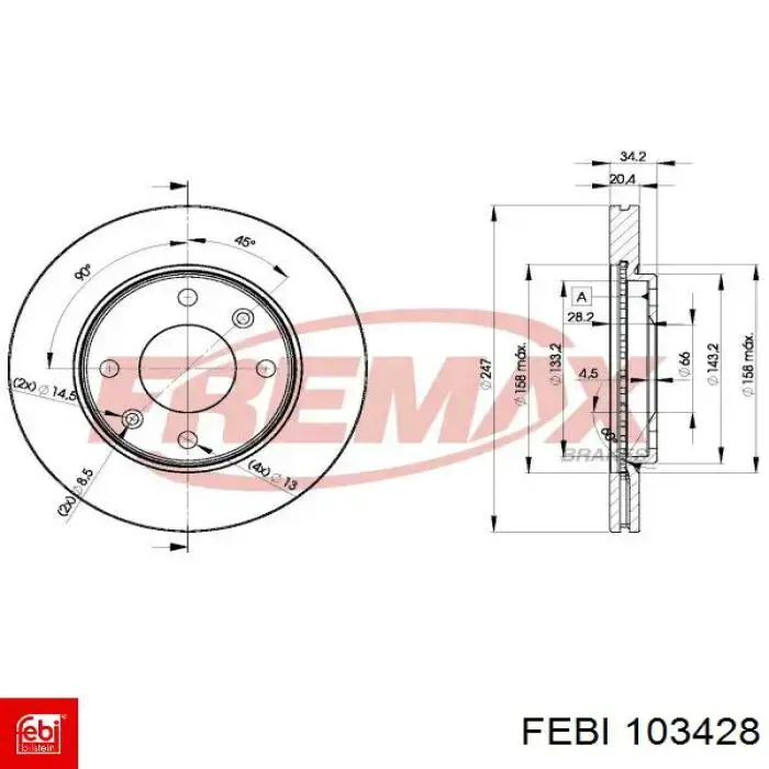 Compre 103428 Febi Tanque de expansão do sistema de esfriamento