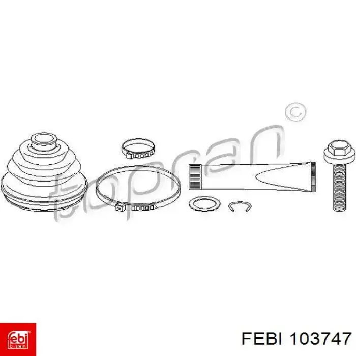Coxim (suporte) direito de motor Febi 103747 preço, a partir de 44,28 USD
