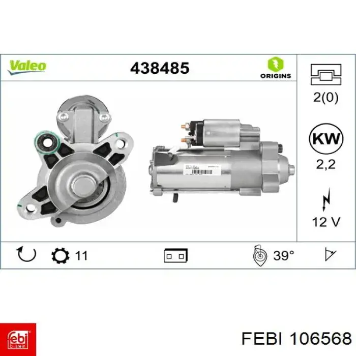Suporte de amortecedor dianteiro esquerdo Febi 106568 preço, a partir de 31,30 USD