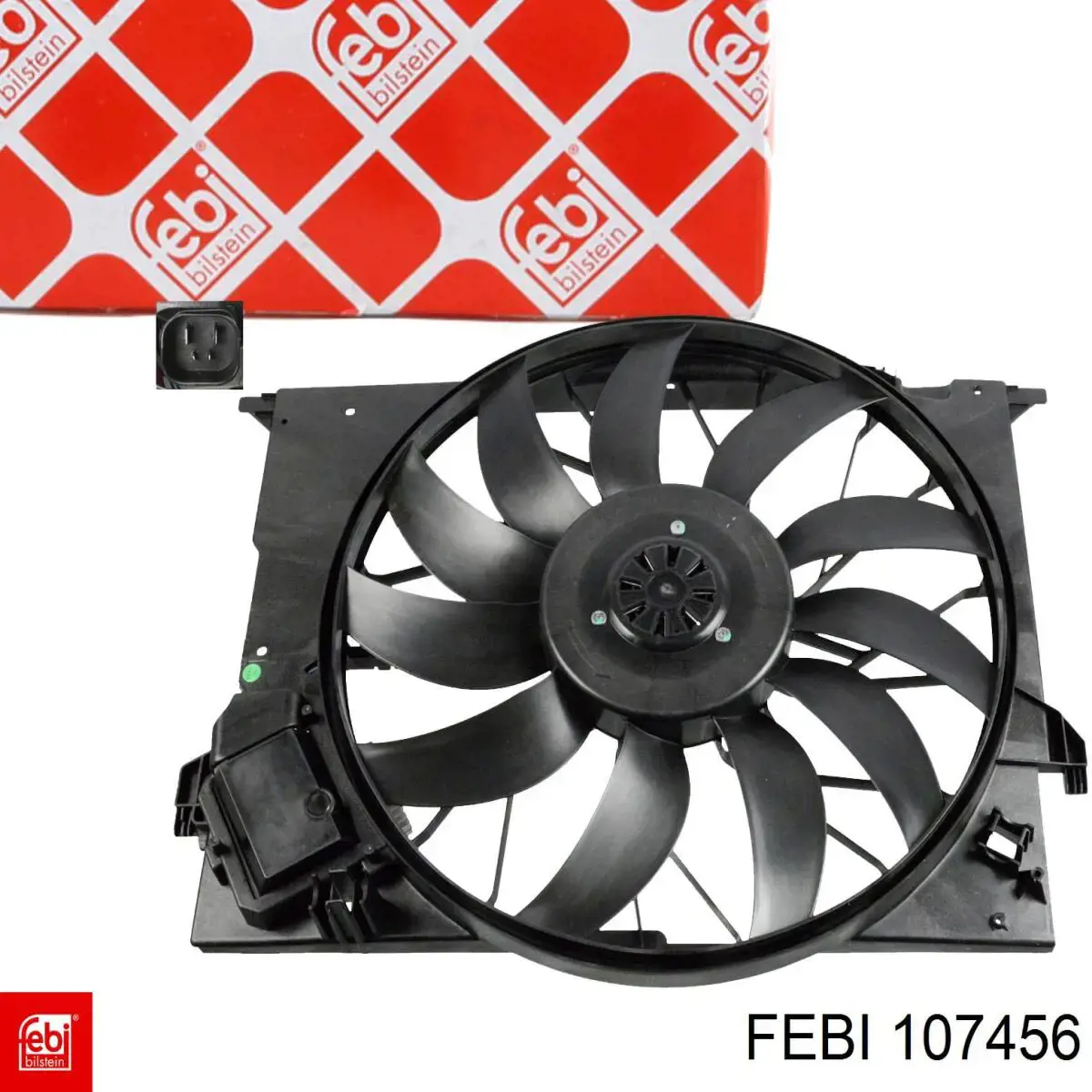 107456 Febi Difusor do radiador de esfriamento, montado com motor e roda de aletas
