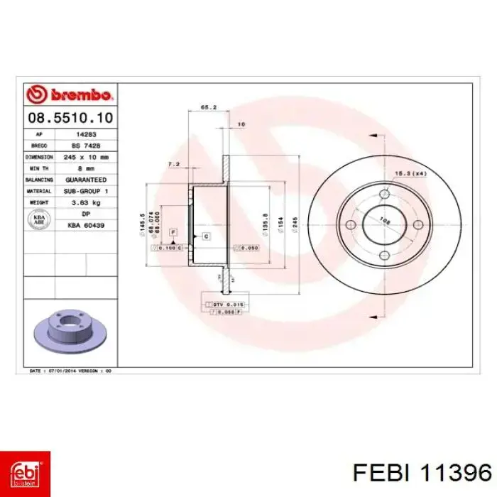 Compre 11396 Febi Disco do freio traseiro
