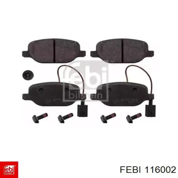 Compre 116002 Febi Sapatas do freio traseiras de disco