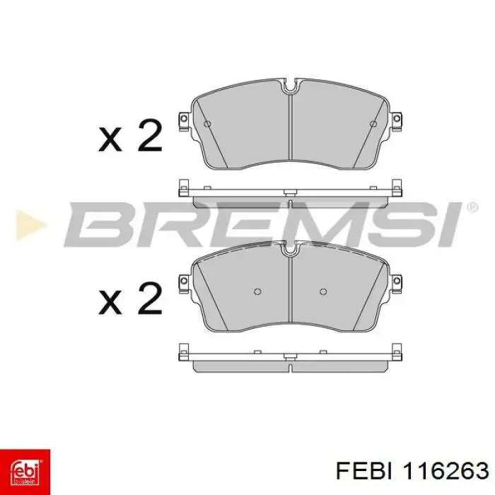 Sapatas do freio dianteiras de disco LR091308 Land Rover