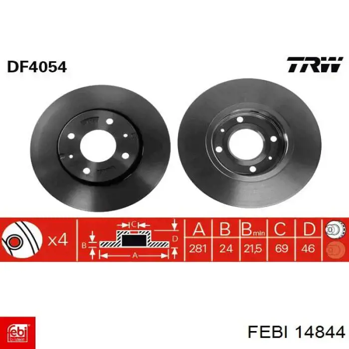 Compre 14844 Febi Disco do freio dianteiro