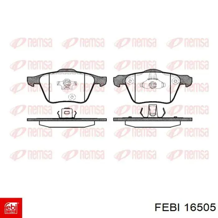 Compre 16505 Febi Sapatas do freio dianteiras de disco