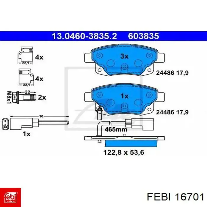Compre 16701 Febi Sapatas do freio traseiras de disco