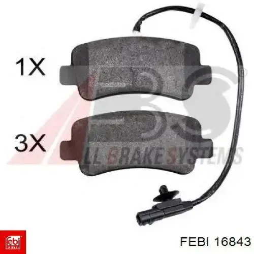 Compre 16843 Febi Sapatas do freio traseiras de disco
