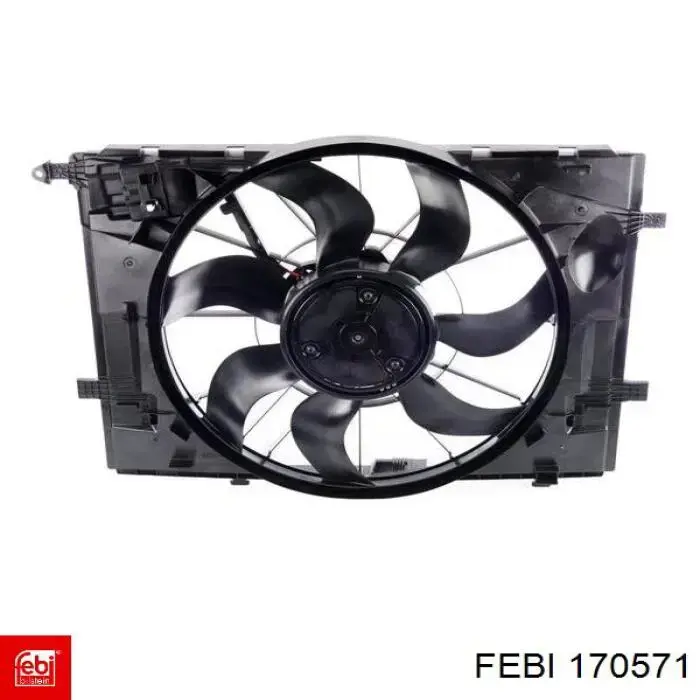 170571 Febi Difusor do radiador de esfriamento, montado com motor e roda de aletas