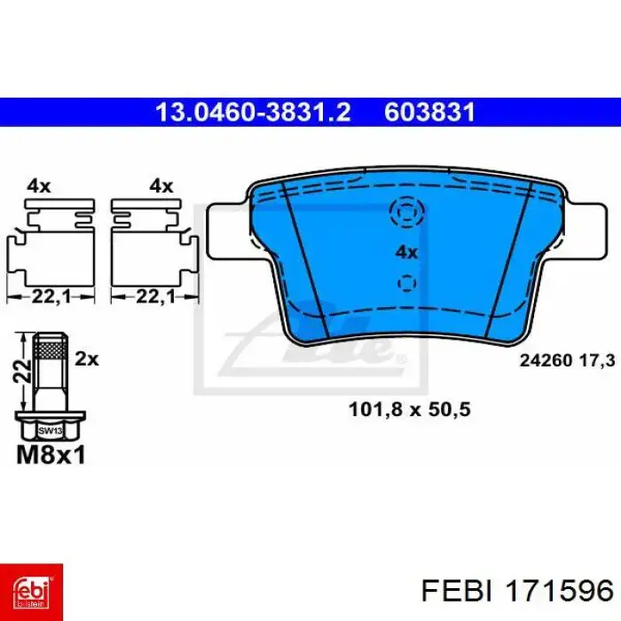 Compre 171596 Febi Cadeia do mecanismo de distribuição de gás, kit