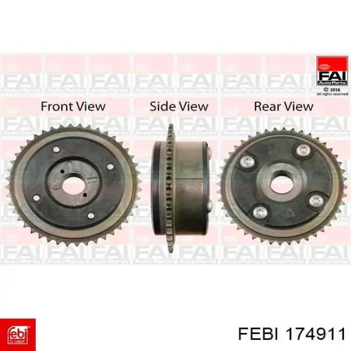 Compre 174911 Febi Engrenagem de cadeia de roda dentada da árvore distribuidora de escape de motor
