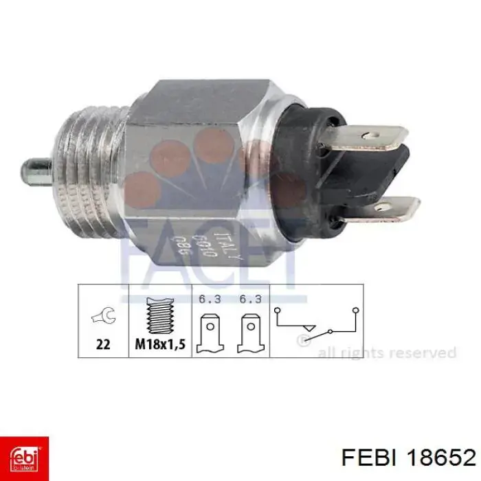 Compre 18652 Febi Sensor de ativação das luzes de marcha à ré