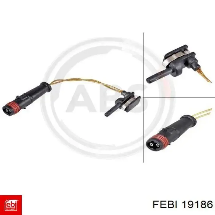 Compre 19186 Febi Sensor traseiro de desgaste das sapatas do freio