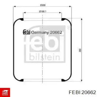Coxim pneumático (suspensão de lâminas pneumática) do eixo Febi 20662 preço, a partir de 65,34 USD
