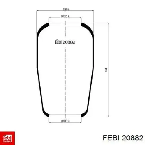 Compre 20882 Febi Coxim pneumático (suspensão de lâminas pneumática) do eixo