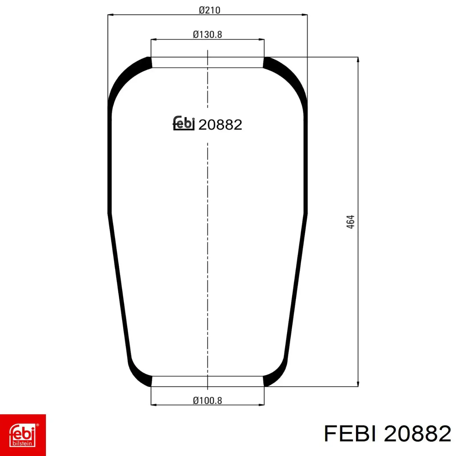 Coxim pneumático (suspensão de lâminas pneumática) do eixo Febi 20882 preço, a partir de 44,54 USD