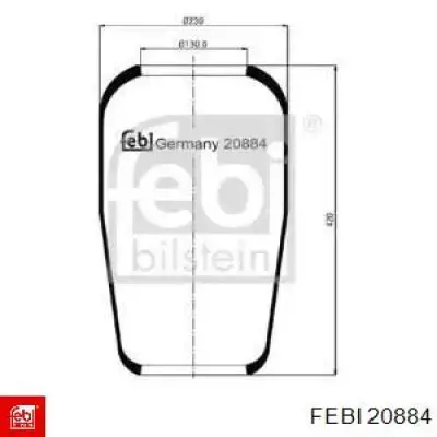 Coxim pneumático (suspensão de lâminas pneumática) do eixo Febi 20884 preço, a partir de 46,64 USD