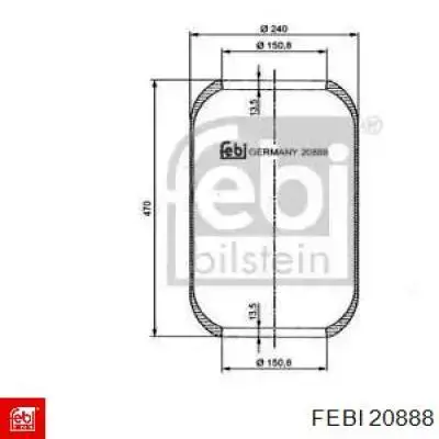 Coxim pneumático (suspensão de lâminas pneumática) do eixo dianteiro Febi 20888 preço, a partir de 63,74 USD