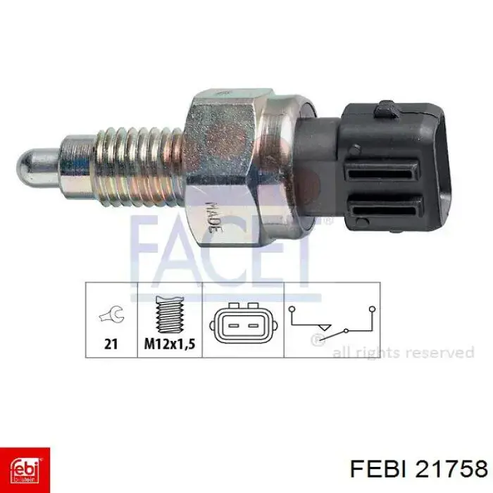 Compre 21758 Febi Sensor de ativação das luzes de marcha à ré