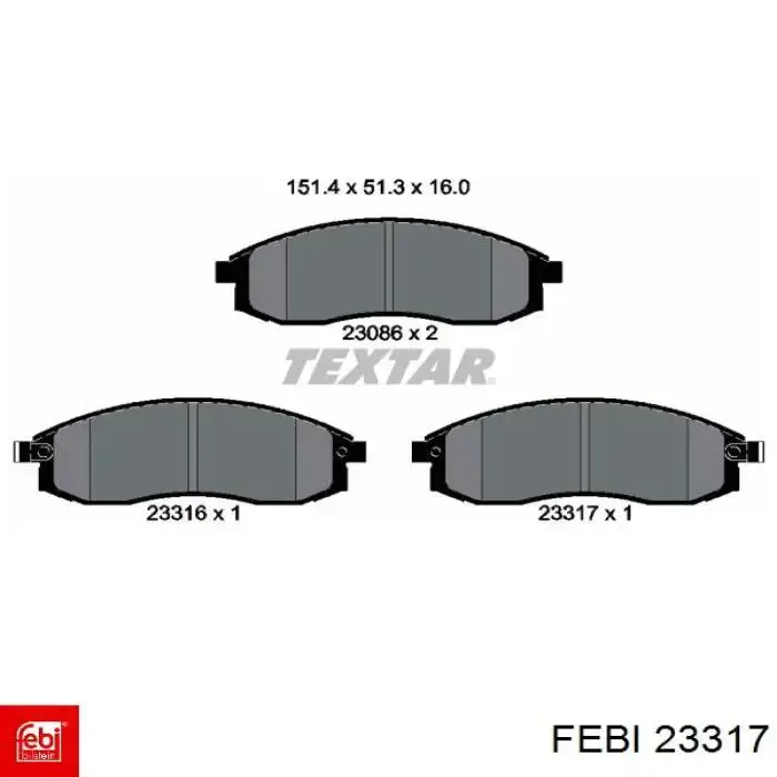 Compre 23317 Febi Bloco silencioso de viga traseira (de plataforma veicular)