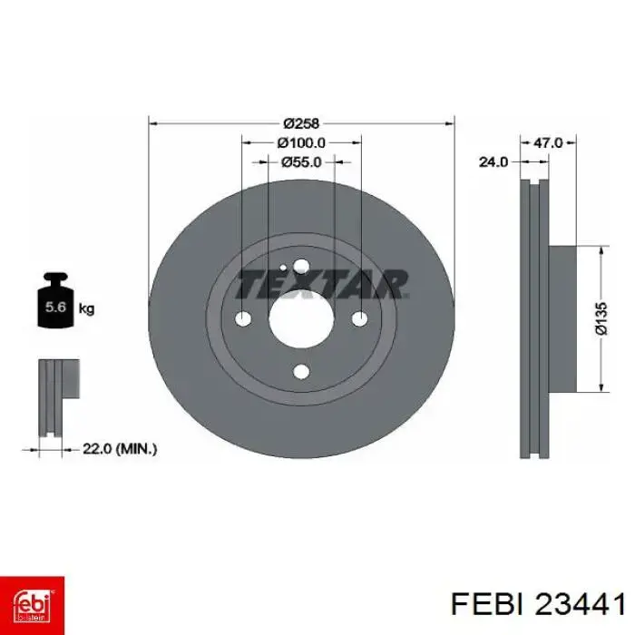 Compre 23441 Febi Disco do freio dianteiro